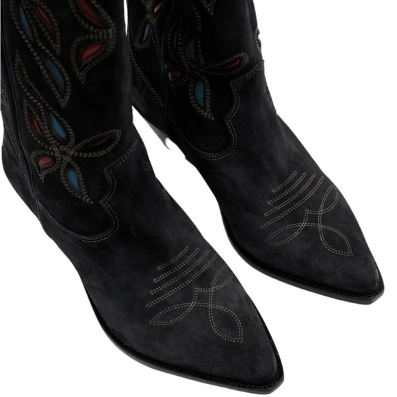 Isabel Marant Denvee Suede Western Boots - Picture 3 of 12